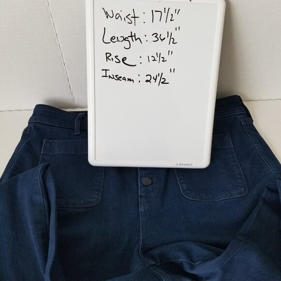 NYDJ Marilyn Straight Size 14 Jeans Button Fly Denim Patch Pocket Sailor Capsule - Picture 12 of 12